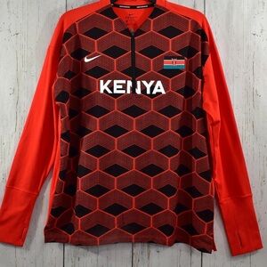 Nike Dri-FIT Red and Black Running Top